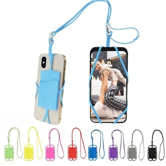 Silicone Lanyard With Phone Holder & Wallet