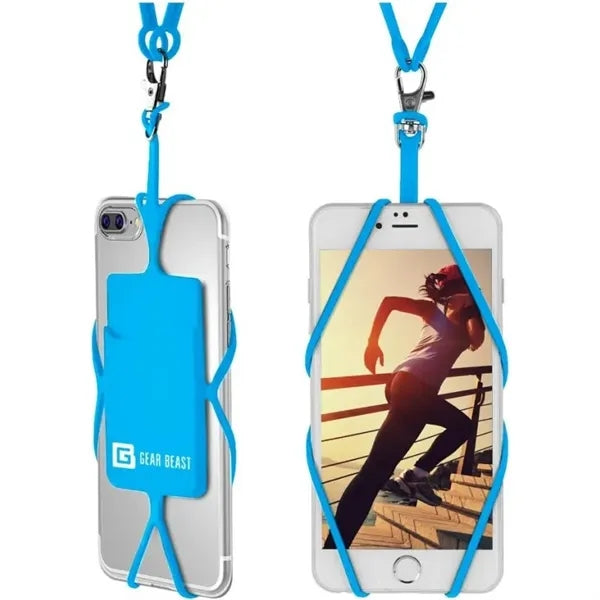 Silicone Lanyard With Phone Holder & Wallet