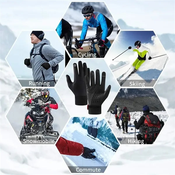 Warm Anti Slip Reflective Touch Screen Thermal Gloves