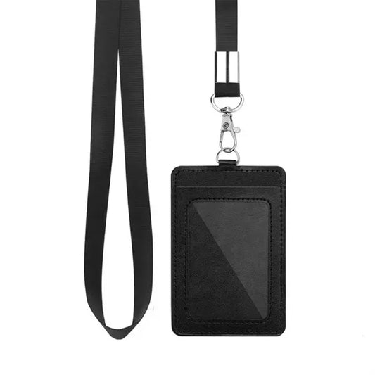 PU Leather ID Badge with lanyard with