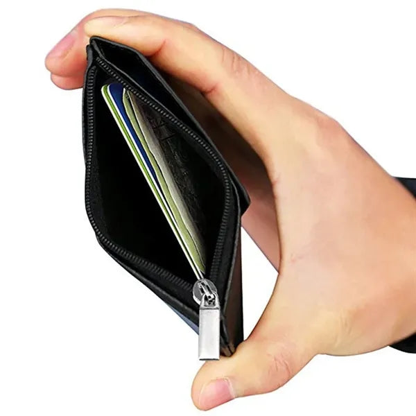 PU Leather ID Card Holder Wallet with Lanyard