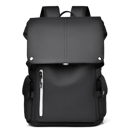 15.6inch PU Leather Laptop Backpack USB Charging