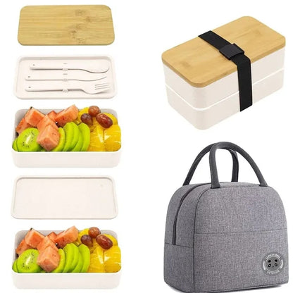Stackable Bento Lunch Box with Insulated Bag