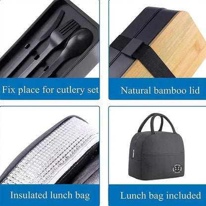 Stackable Bento Lunch Box with Insulated Bag