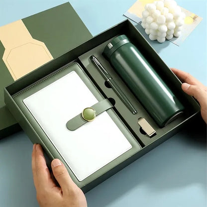 Office thermos cup pen USB flash drive notebook gift set