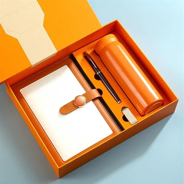 Office thermos cup pen USB flash drive notebook gift set