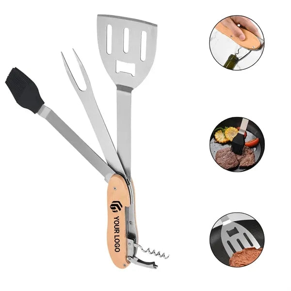 Multi-function Stainless Steel Foldable 5-in-1BBQ Grill Tool