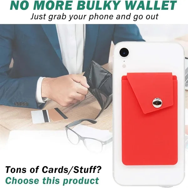 Adhesive Silicone Cell Phone Pocket Card Holder With Stand