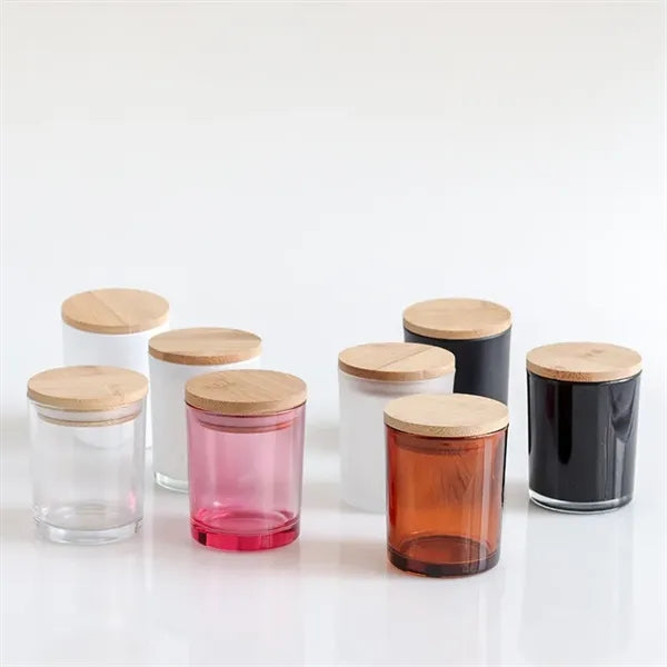 7 OZ Clear Candle Jars with Bamboo Lids