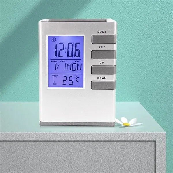 Multifunction Desktop Companion with LCD Alarm Clock