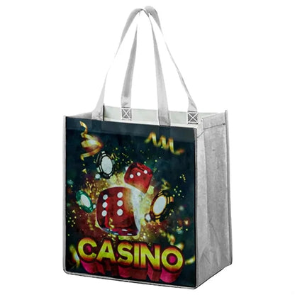 Sublimated PET Non-Woven Gusset Tote Bag -2 Sided 12"x13"x8"