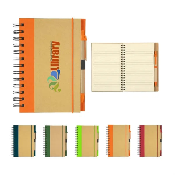 Full color Eco-Inspired Spiral Notebook & Pen