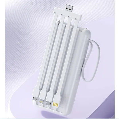 20000mAh Portable Charger with Built-in 4 Cables