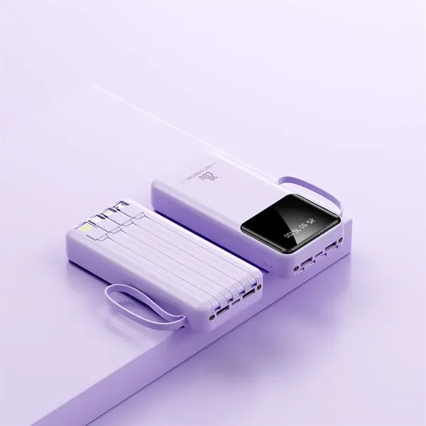 20000mAh Portable Charger with Built-in 4 Cables