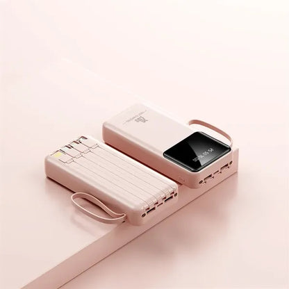 20000mAh Portable Charger with Built-in 4 Cables
