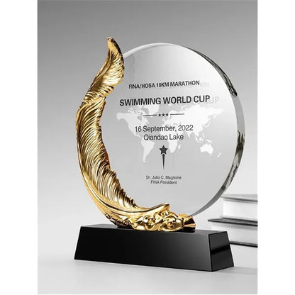 Metallic Plume Crystal Award