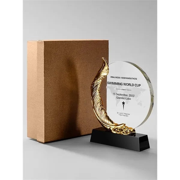 Metallic Plume Crystal Award