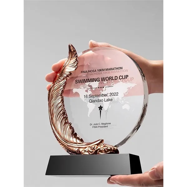 Metallic Plume Crystal Award