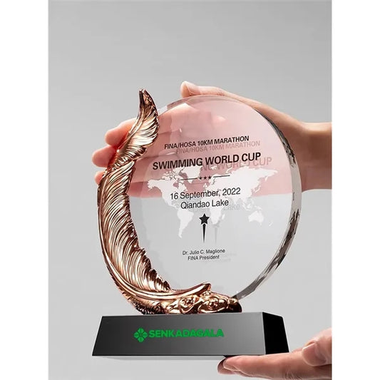 Metallic Plume Crystal Award