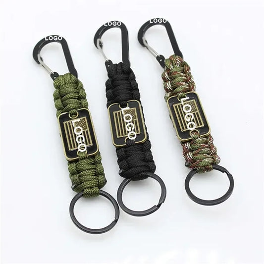 6 Inch Braided Paracord Carabiner Clip Utility Hook Keychain