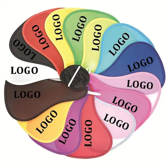 12.4"  Foldable Polyester Advertising Gourd Fan w/ String