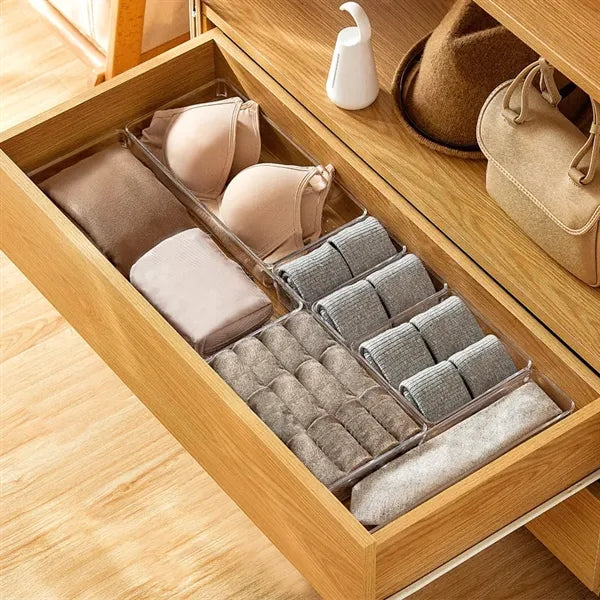 Desk Drawer Divider Organizers and Storage Bins for Makeup,