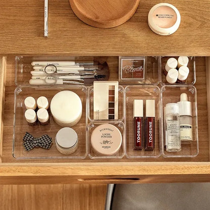 Desk Drawer Divider Organizers and Storage Bins for Makeup,
