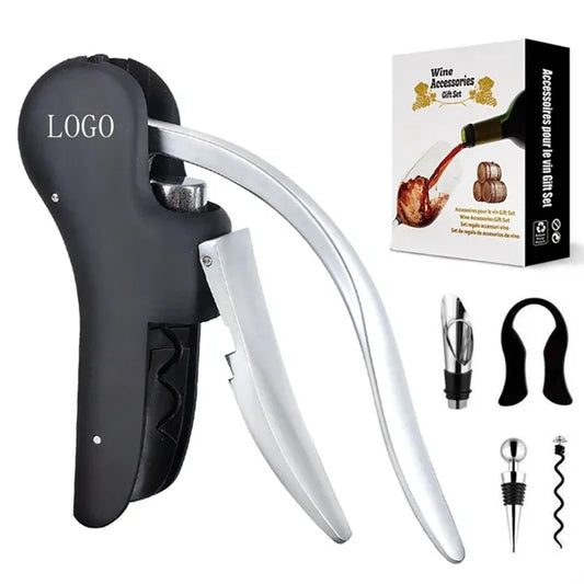 Wine Bottle Opener Vertical Lever Corkscrew 5pcs Set