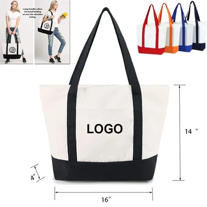 Canvas Boat Tote Bags With Front Pocket