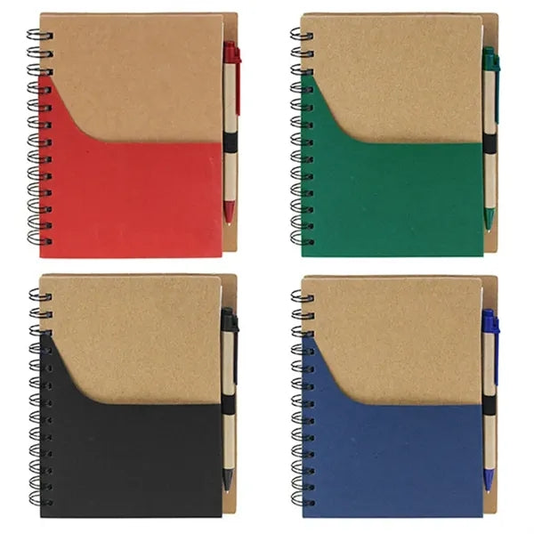 7" x 6" Pocket Spiral Notebook with Pen
