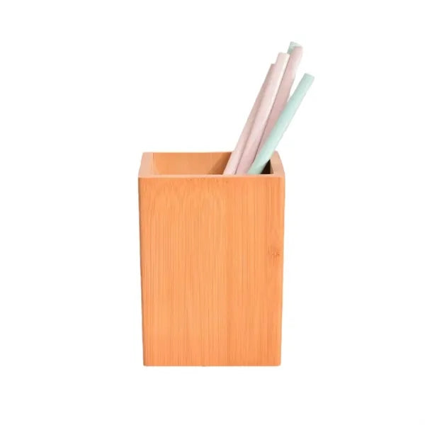 Bamboo Wood Pen Holder Stand for Desk