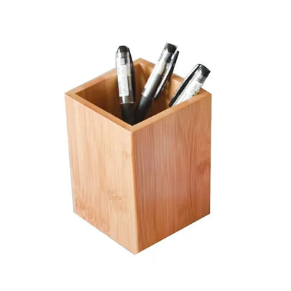 Bamboo Wood Pen Holder Stand for Desk