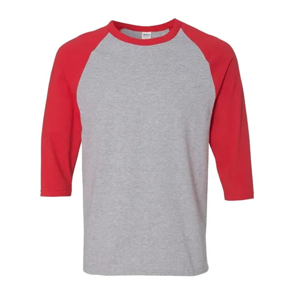 Gildan 100% Cotton Raglan Three Quarter Sleeve T Shirt