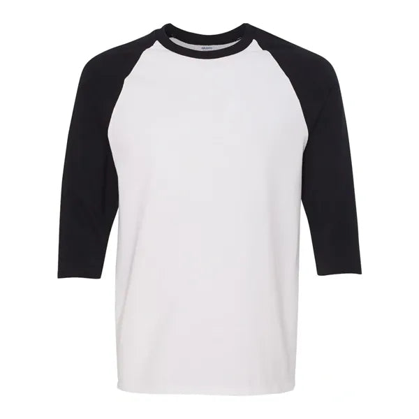 Gildan 100% Cotton Raglan Three Quarter Sleeve T Shirt