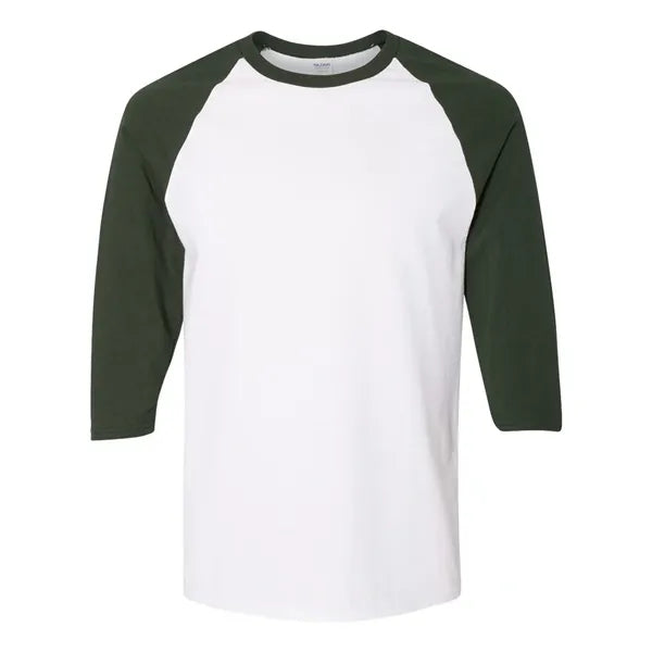 Gildan 100% Cotton Raglan Three Quarter Sleeve T Shirt