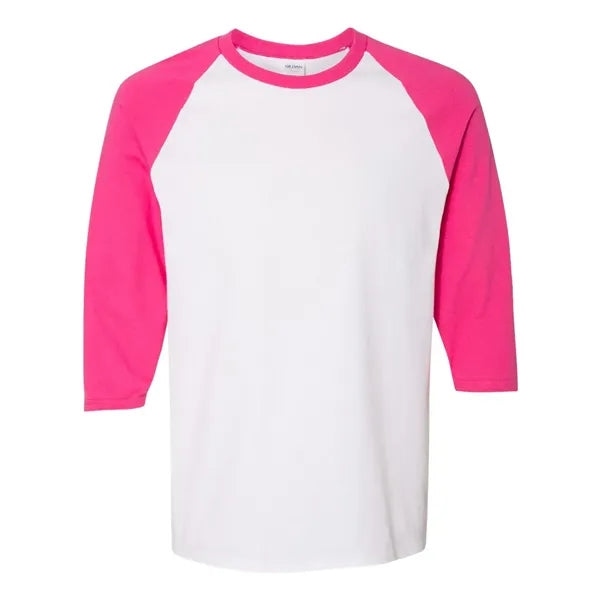 Gildan 100% Cotton Raglan Three Quarter Sleeve T Shirt