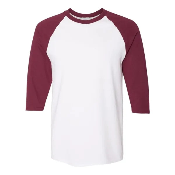 Gildan 100% Cotton Raglan Three Quarter Sleeve T Shirt
