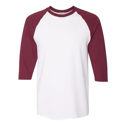 Gildan 100% Cotton Raglan Three Quarter Sleeve T Shirt