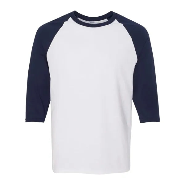 Gildan 100% Cotton Raglan Three Quarter Sleeve T Shirt