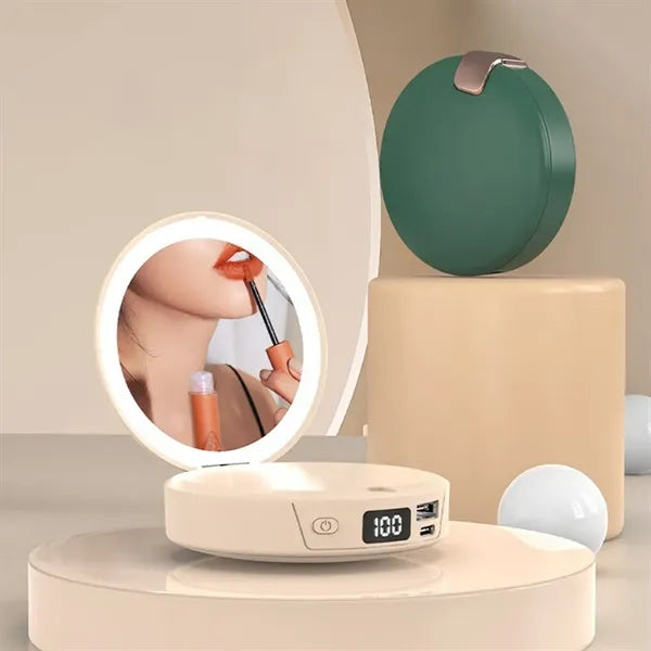 3-in-1 Power Bank Hand Warmer Makeup Mirror with Flashlight