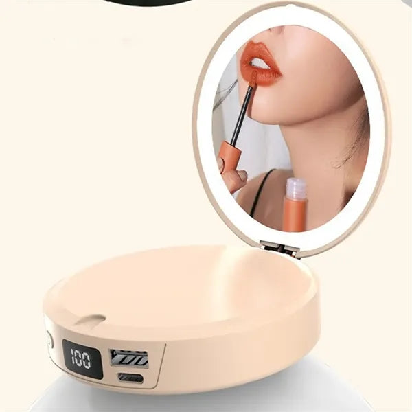 3-in-1 Power Bank Hand Warmer Makeup Mirror with Flashlight