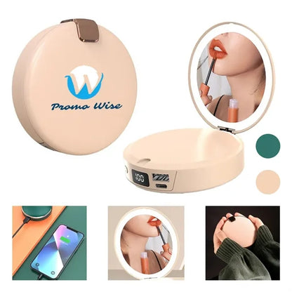 3-in-1 Power Bank Hand Warmer Makeup Mirror with Flashlight
