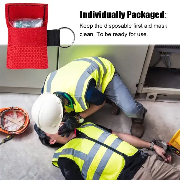CPR Face Shield Disposable Emergency Kit Mask Keychain
