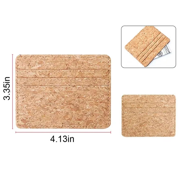 Eco-Friendly Cork Slim Minimalist Pocket Card Holder Case