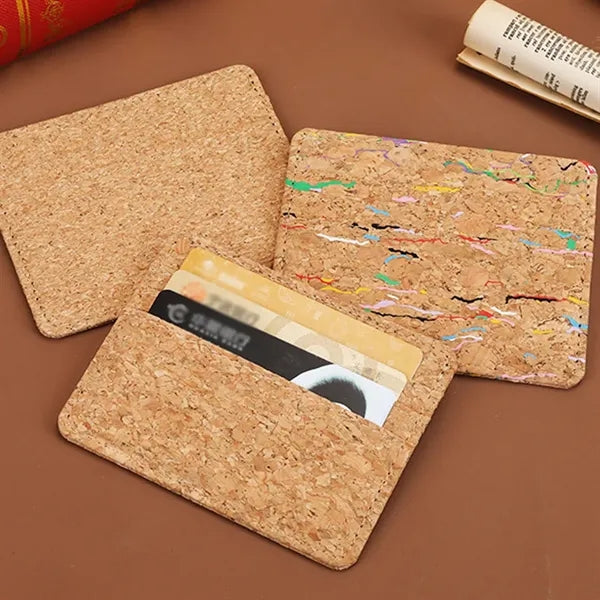 Eco-Friendly Cork Slim Minimalist Pocket Card Holder Case