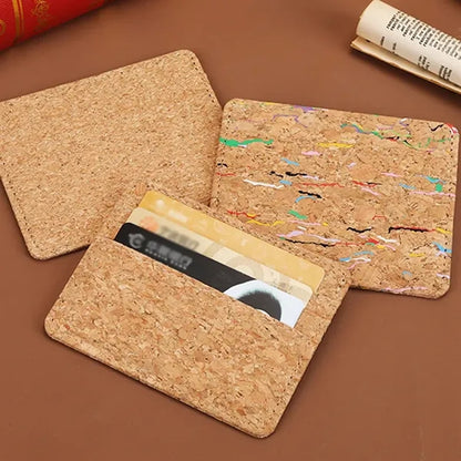 Eco-Friendly Cork Slim Minimalist Pocket Card Holder Case