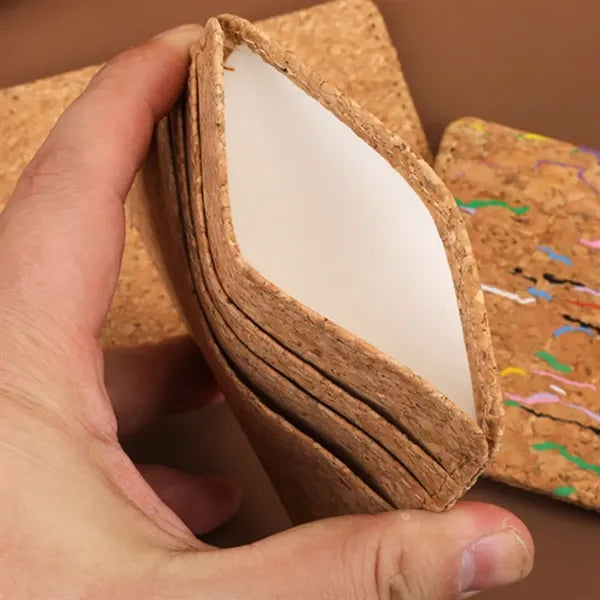 Eco-Friendly Cork Slim Minimalist Pocket Card Holder Case