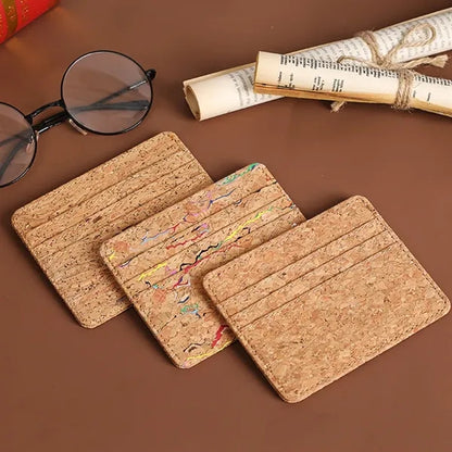Eco-Friendly Cork Slim Minimalist Pocket Card Holder Case