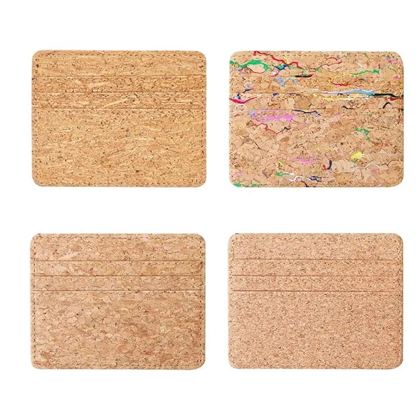 Eco-Friendly Cork Slim Minimalist Pocket Card Holder Case