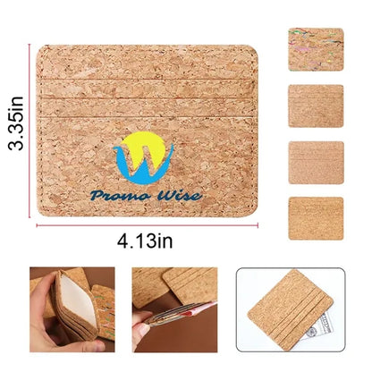Eco-Friendly Cork Slim Minimalist Pocket Card Holder Case